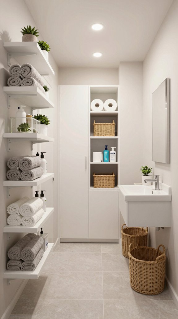 maximize bathroom wall space