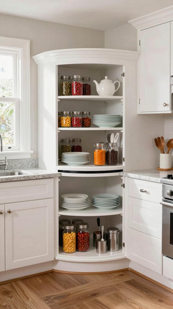 maximize corner cabinet storage