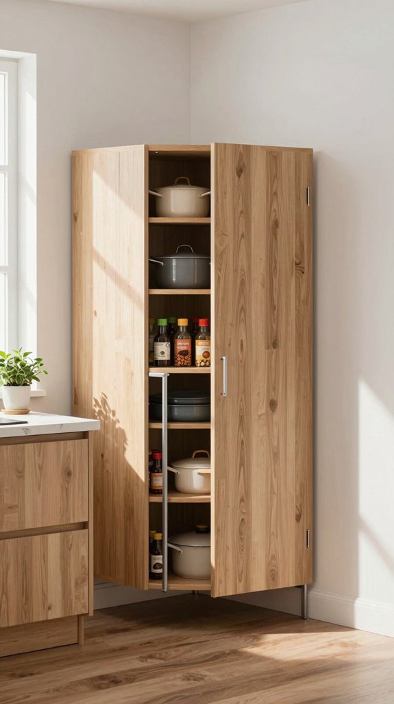 maximize diagonal cabinet usability