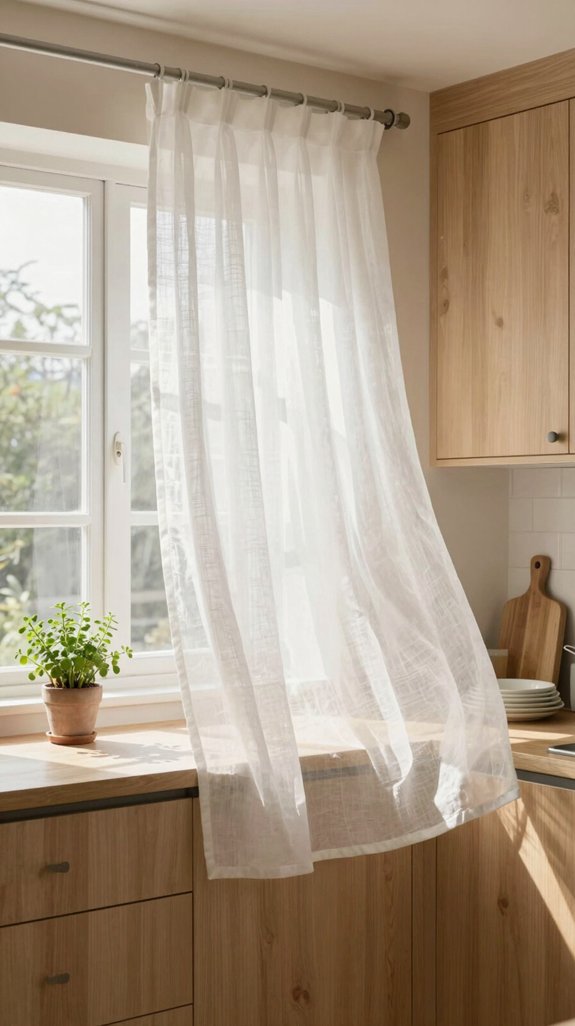 15 Kitchen Curtain Ideas That Add Soft Style 7 maximize light with curtains