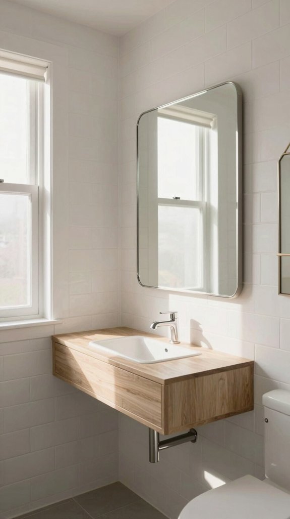 23 Bathroom Mirror and Lighting Ideas for a Brighter Space 17 maximize natural light reflection