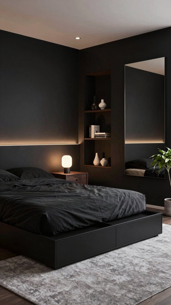 15 Black Bedroom Ideas for a Bold Interior 8 maximize small black bedrooms