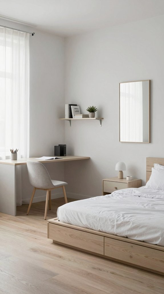 13 Minimal Bedroom Ideas for a Clean Interior 5 maximize space with multifunctional furniture
