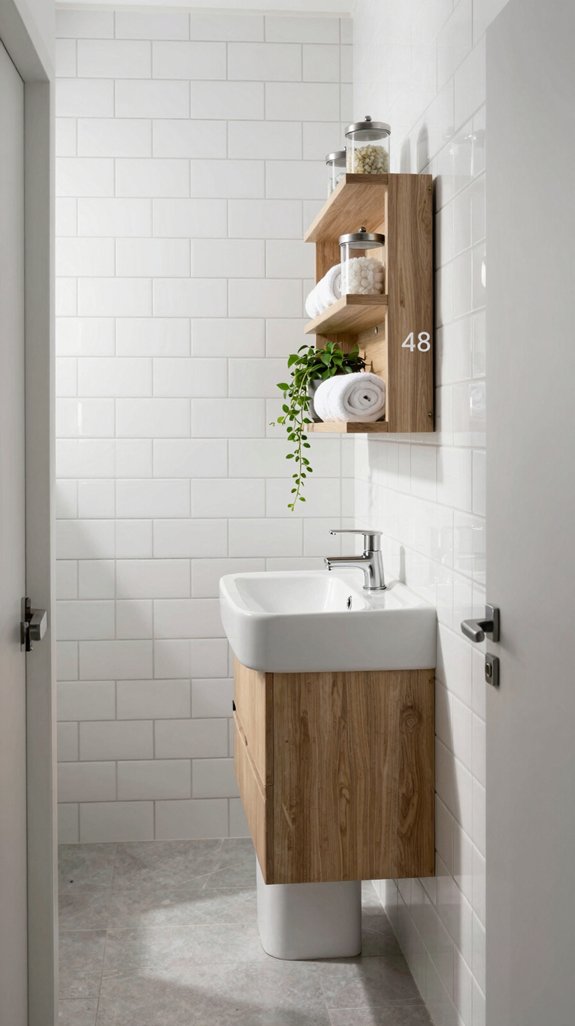 19 Long Narrow Bathroom Ideas That Improve Flow 11 maximize vertical bathroom storage