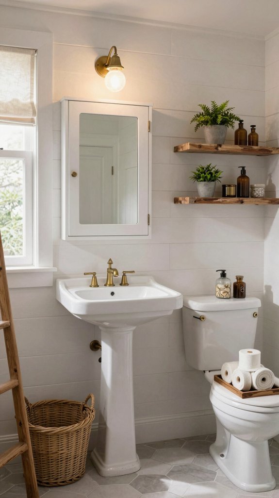 16 Cottage Bathroom Ideas Full of Charm and Warmth 13 maximize vertical storage solutions