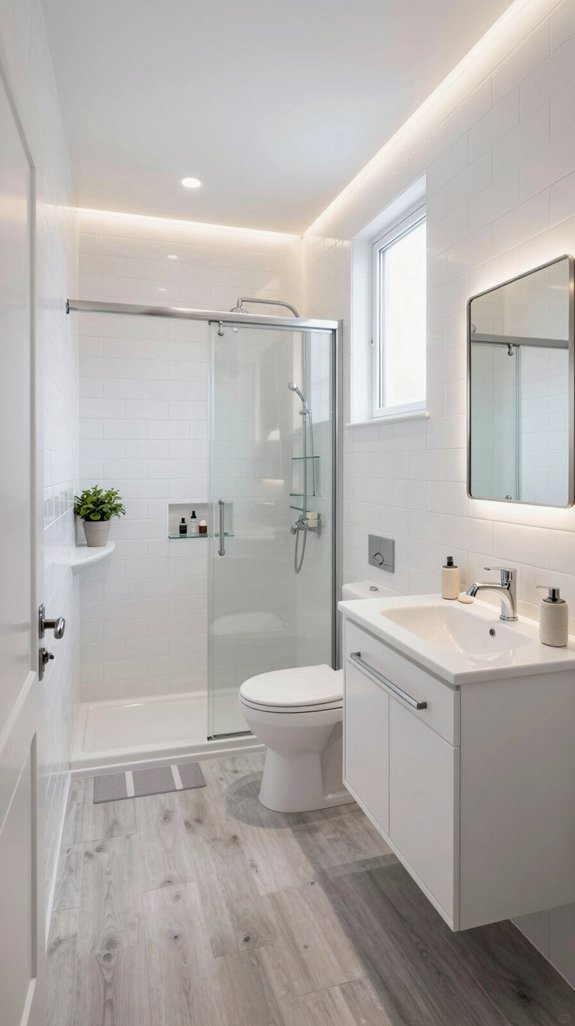 maximizing narrow bathroom space
