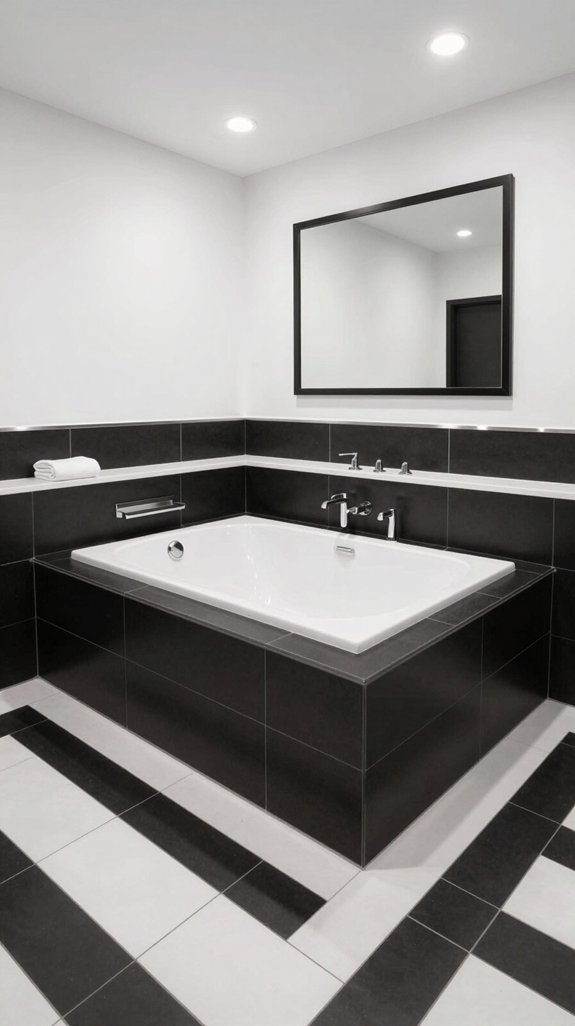22 Black and White Bathroom Ideas for Timeless Contrast 3 maximizing space with elegance