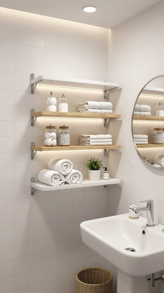 maximizing vertical bathroom storage