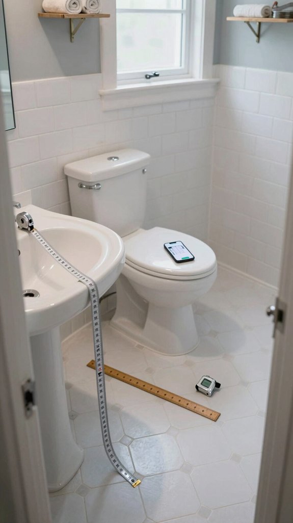 measure bathroom dimensions accurately