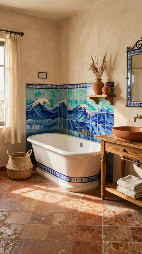 mediterranean inspired coastal bathroom design