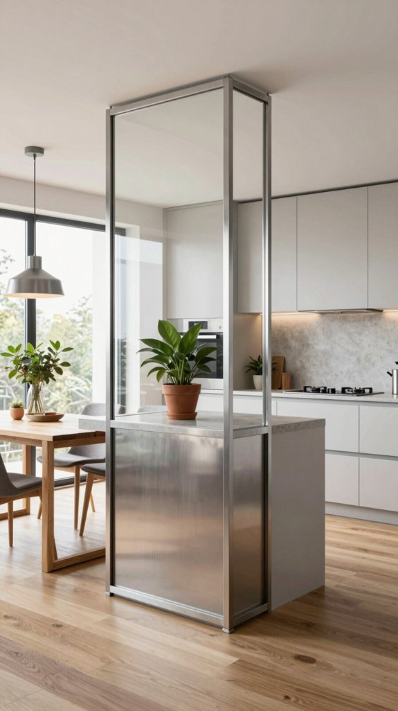 15 Open Kitchen Partition Ideas for Modern Homes 12 metal frames enhance partitions