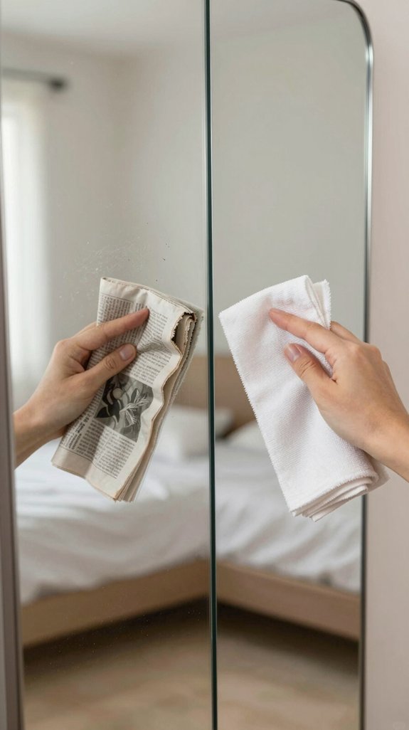 Mirror Cleaning Tips for a Spotless Bedroom 12 microfiber surpasses newspaper cleaning