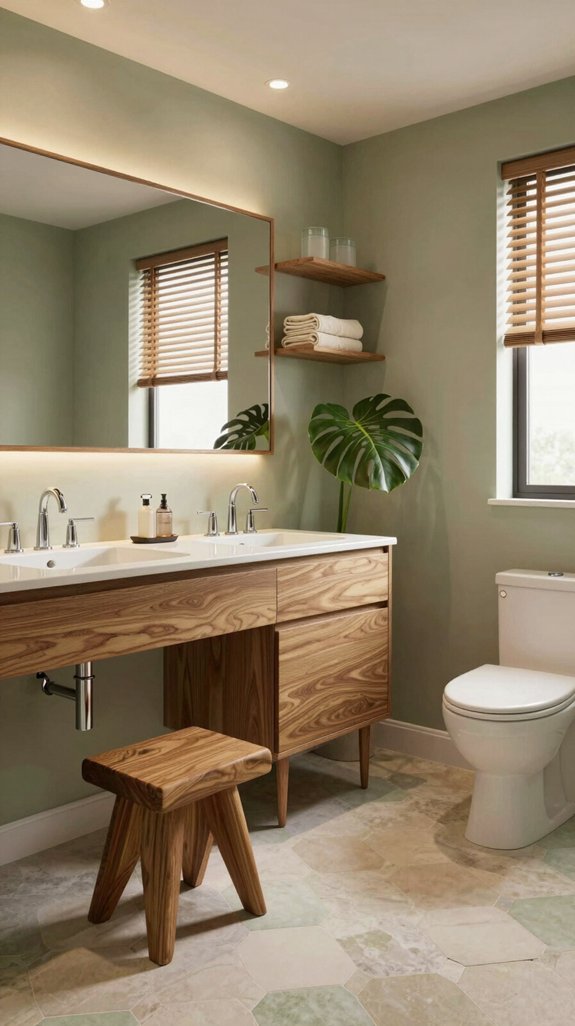 24 Sage Green Bathroom Ideas for a Calm and Modern Look 7 mid century modern bathroom aesthetics
