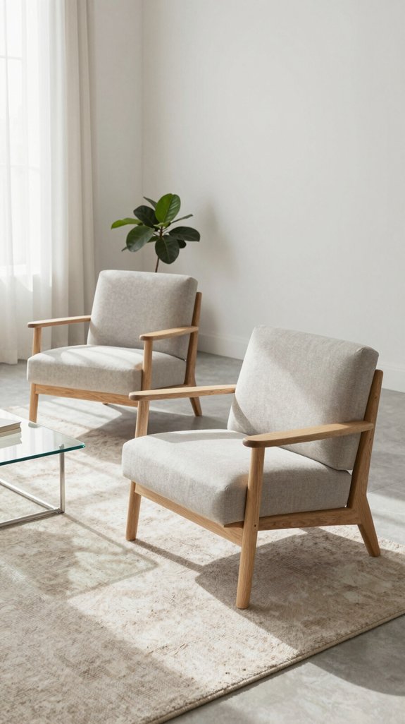 minimalist armless chairs elegance