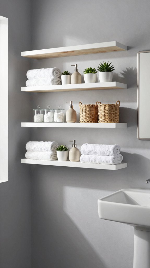 minimalist floating shelf solution