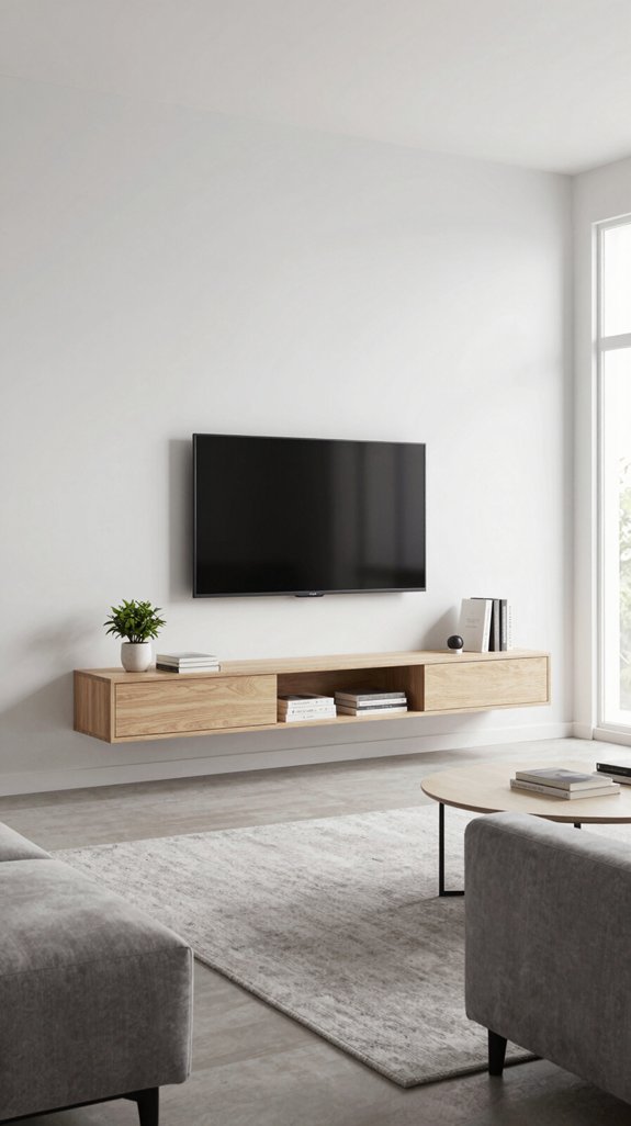 minimalist floating tv units