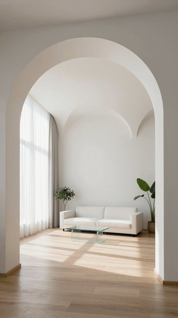minimalist white arch elegance