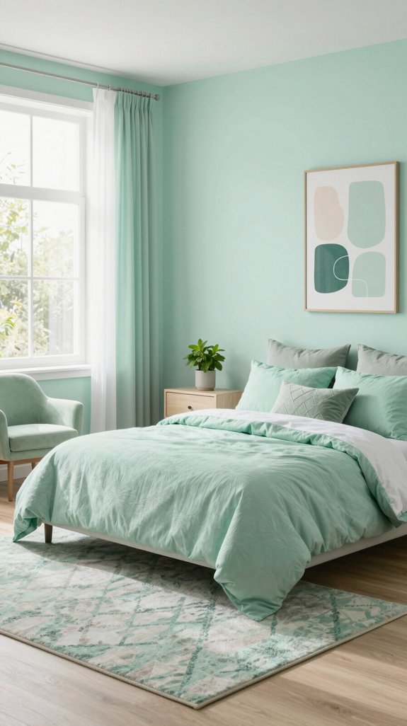 mint and light greens