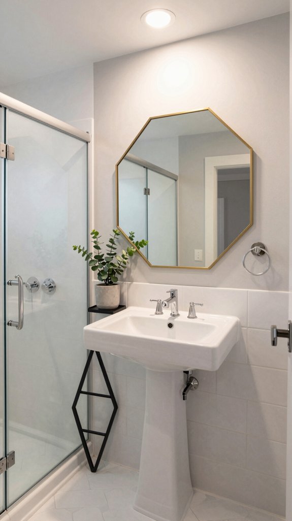 22 Apartment Bathroom Decor Ideas That Are Renter-Friendly 8 mirrors enhance bathroom space