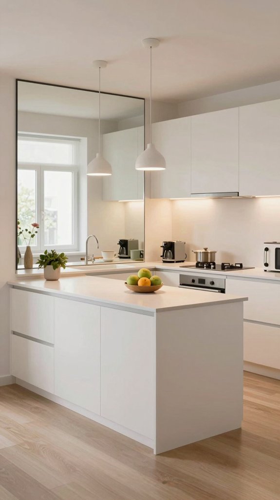 mirrors enhance kitchen space