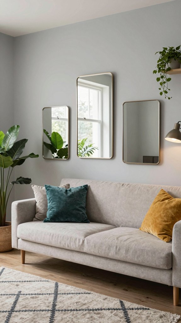 mirrors enhancing light and space