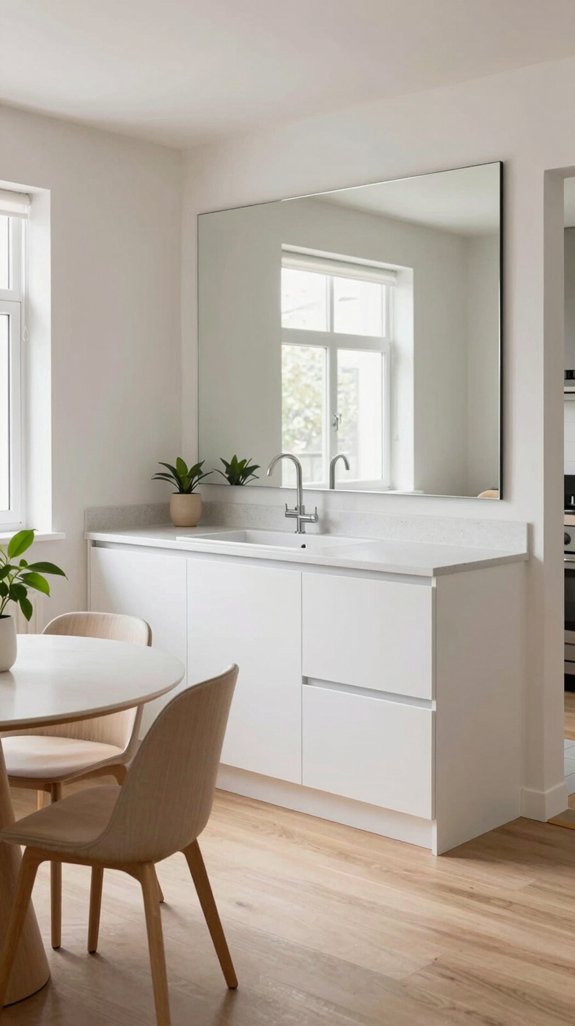 mirrors expand kitchen space