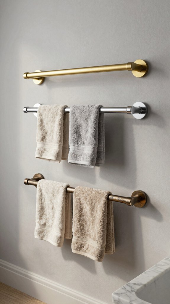 25 Bathroom Accessories Ideas That Elevate Your Decor 7 mixed metal towel bars