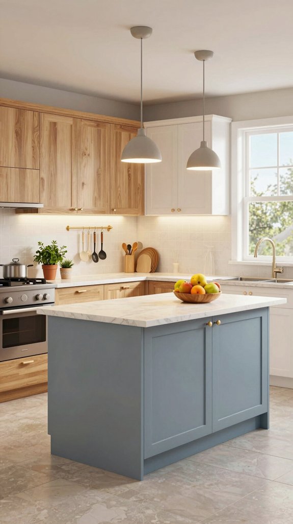 mixing cabinet styles creatively