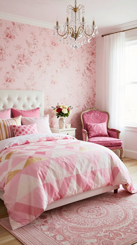 mixing patterns in pink