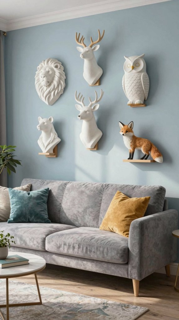 modern animal bust decor