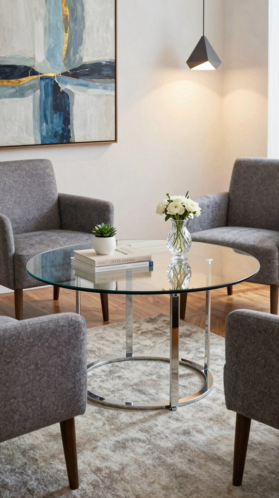 modern glass table styling