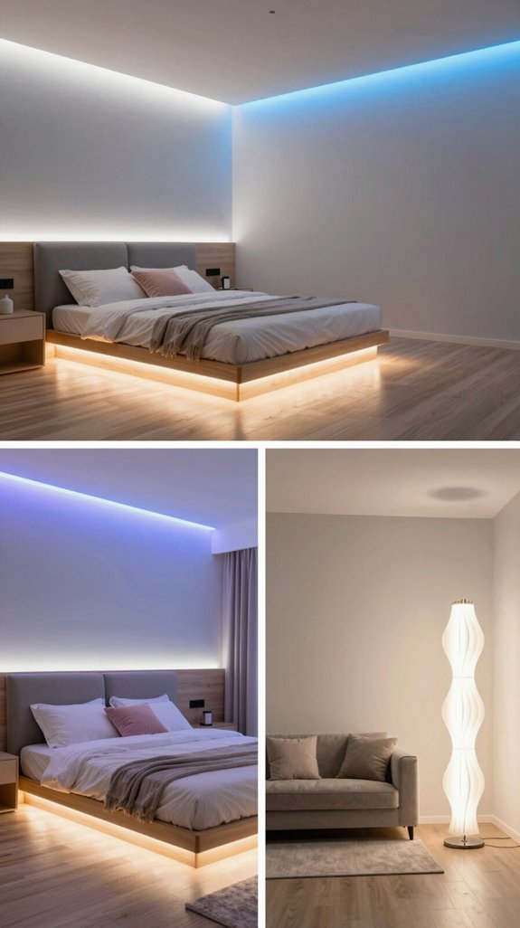 modern illuminated bedroom designs