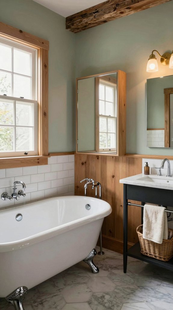 16 Cottage Bathroom Ideas Full of Charm and Warmth 5 modern lighting meets tradition