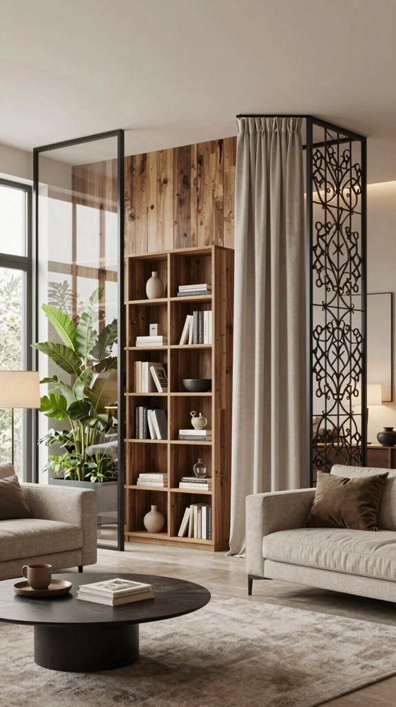 modern living room partitions