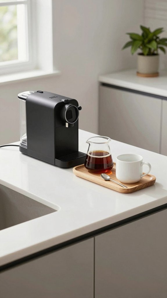 14 Coffee Bar Ideas for Kitchen Counter Styling 3 modern minimalist coffee setup