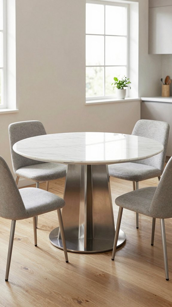 18 Small Kitchen Table Ideas for Compact Dining 11 modern pedestal tables maximize legroom