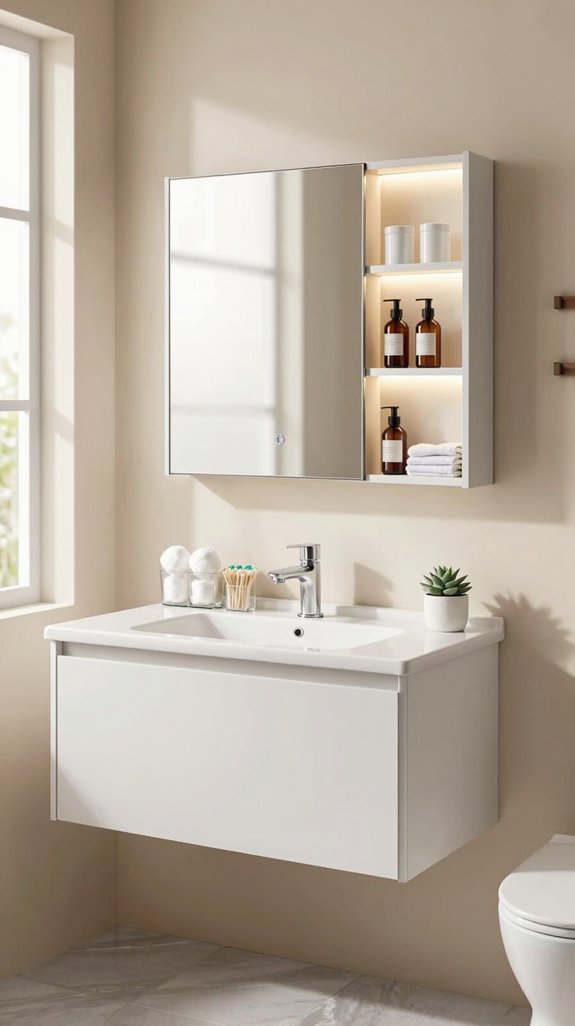 modernize bathroom mirror cabinet