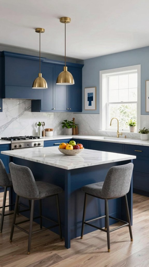 moody blue kitchen sophistication