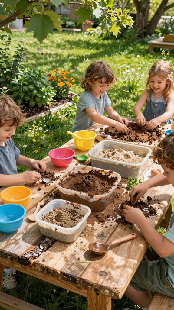 mud kitchen sensory exploration