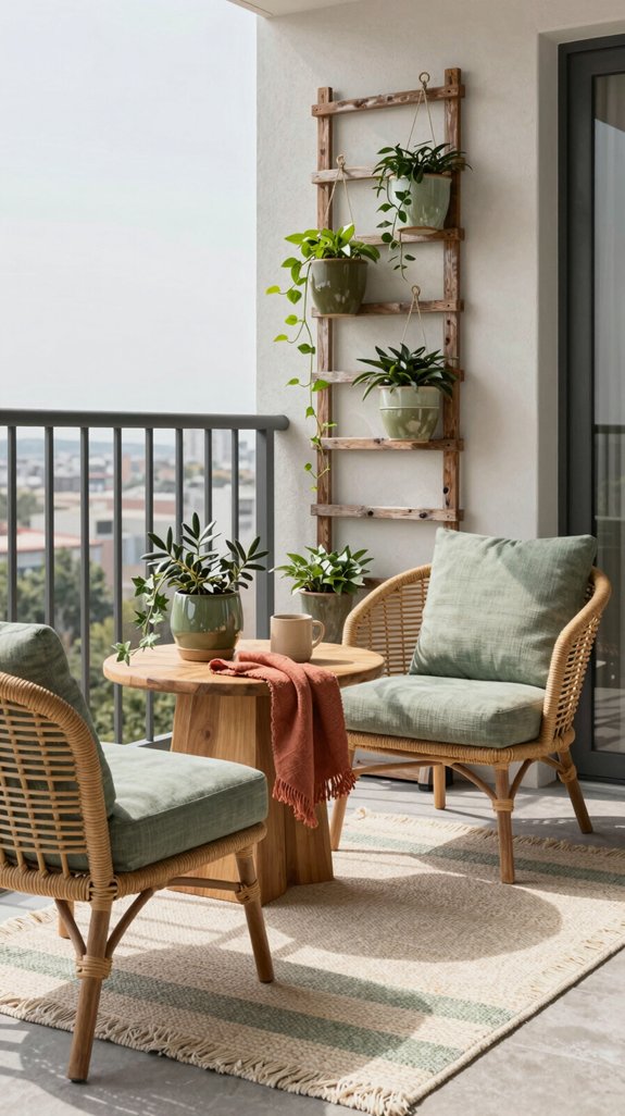 muted olive and terracotta