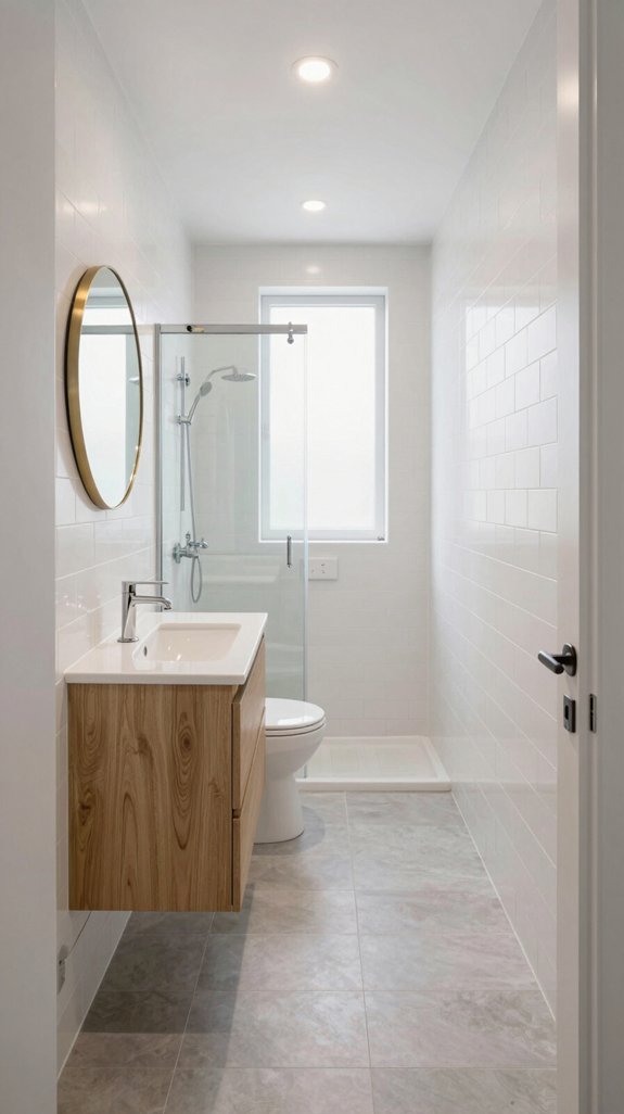 narrow bathroom design solutions