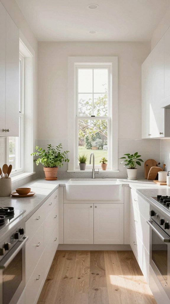 narrow windows enhance kitchen brightness