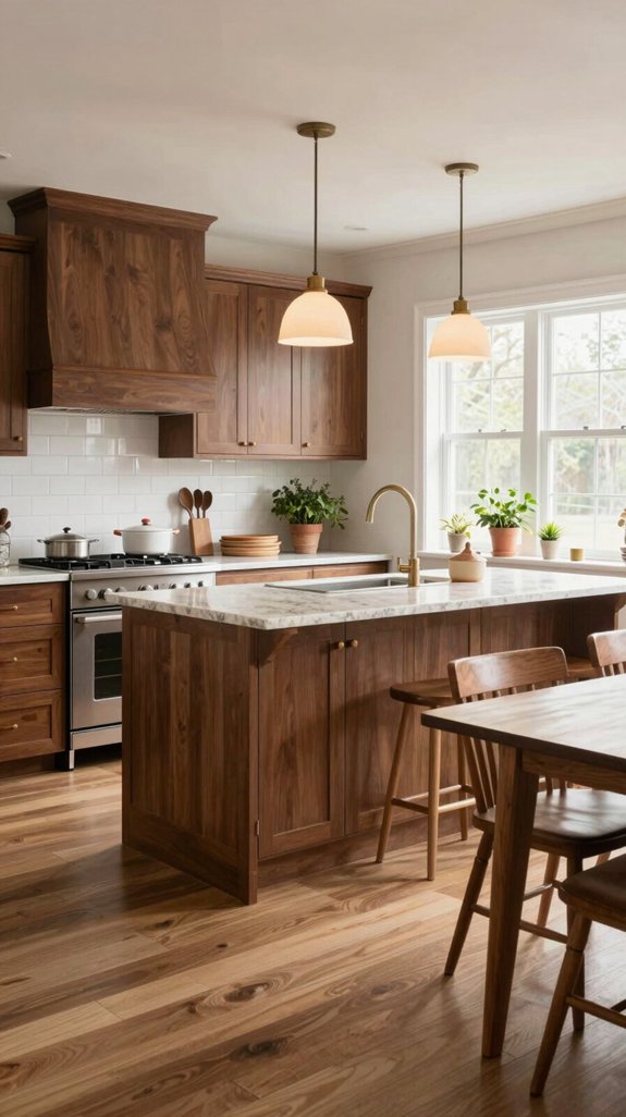 natural brown shaker cabinets