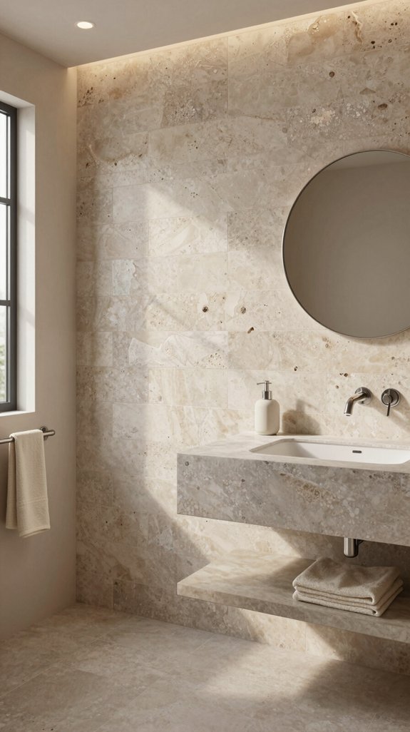 19 Powder Bathroom Ideas That Make a Statement 8 natural stone elegance combined