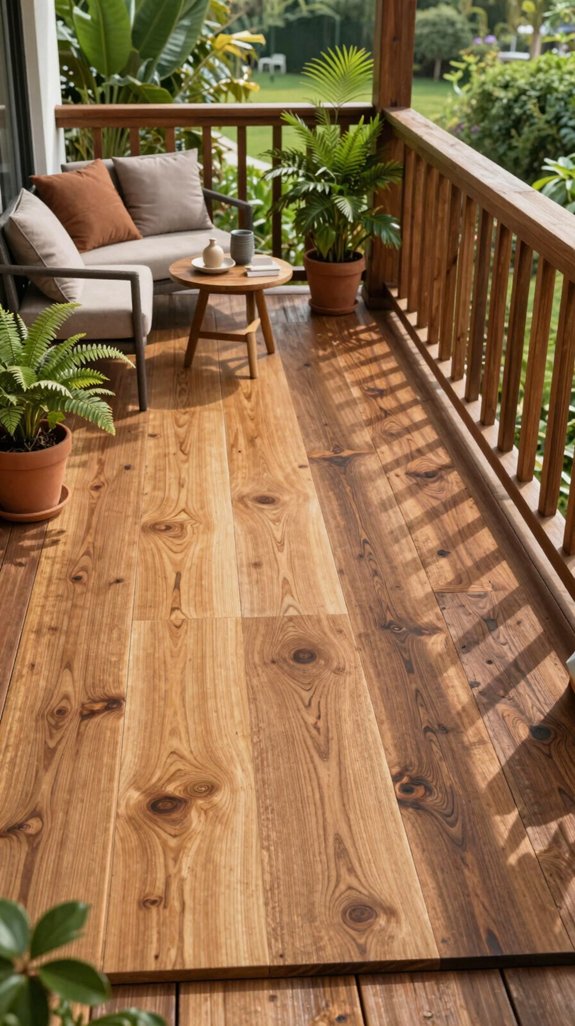 18 Balcony Flooring Ideas That Transform Your Space 15 natural wood aesthetic design