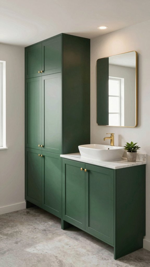 18 Dark Green Bathroom Ideas for a Bold, Moody Look 4 nature inspired compact bathroom elegance