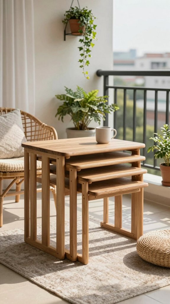 nesting tables enhance balcony design