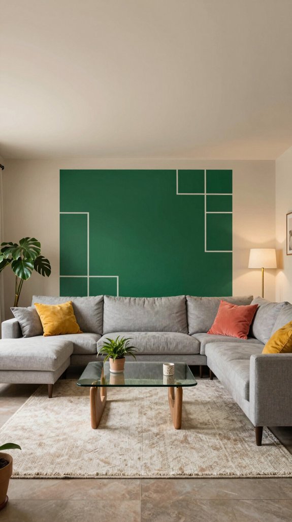 neutral tones with vibrant accents