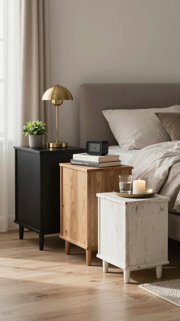 13 Side Table Ideas for the Bedroom That Add Function 2 nightstand height and width