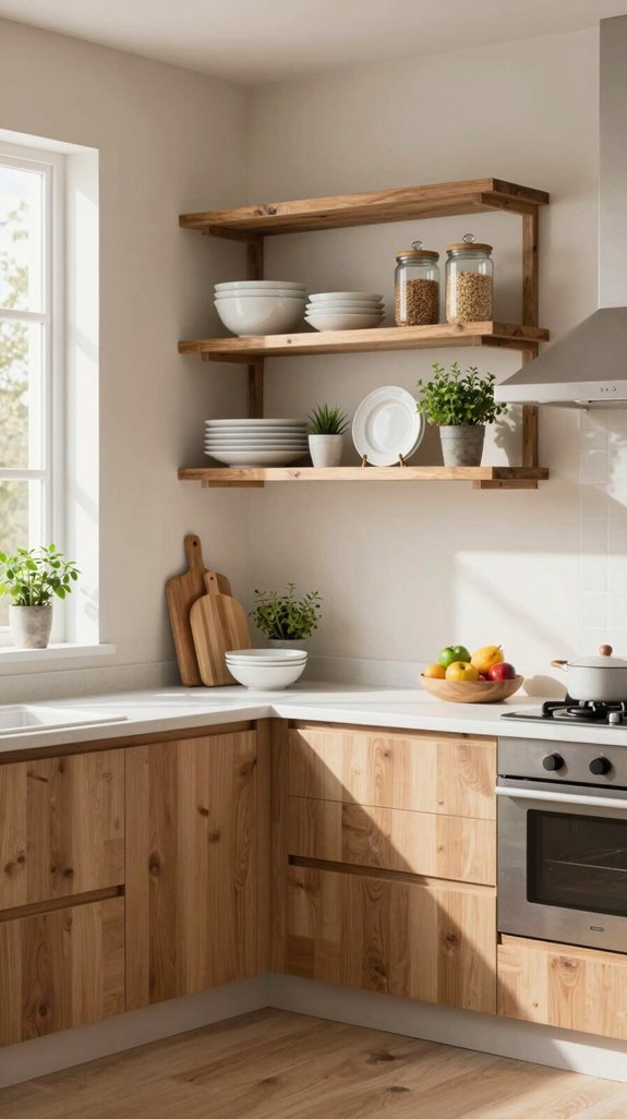 20 Neutral Kitchen Ideas That Feel Warm and Inviting 9 open shelving enhances decor